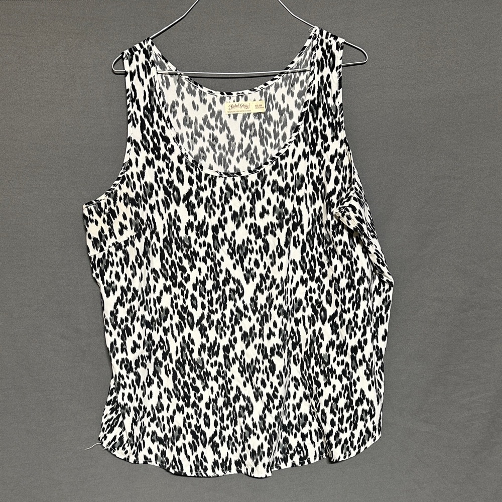 Faded Glory Black and White Animal Print Tank Top